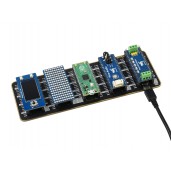 Quad GPIO Expander for Raspberry Pi Pico, Four Sets of Male Headers, USB Power Connector