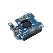 Power Over Ethernet HAT (F) For Raspberry Pi 5 / CM 5, High Power, Onboard Cooling Fan, With Metal Heatsink, Supports 802.3af/at network standard