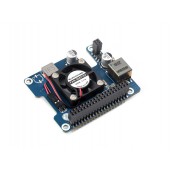 Power Over Ethernet HAT (F) For Raspberry Pi 5 / CM 5, High Power, Onboard Cooling Fan, With Metal Heatsink, Supports 802.3af/at network standard