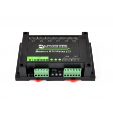 Modbus RTU 8-ch Latching Relay Module (C) with RS485 Interface, Multi Isolation Protection Circuits, Rail-mounted Case