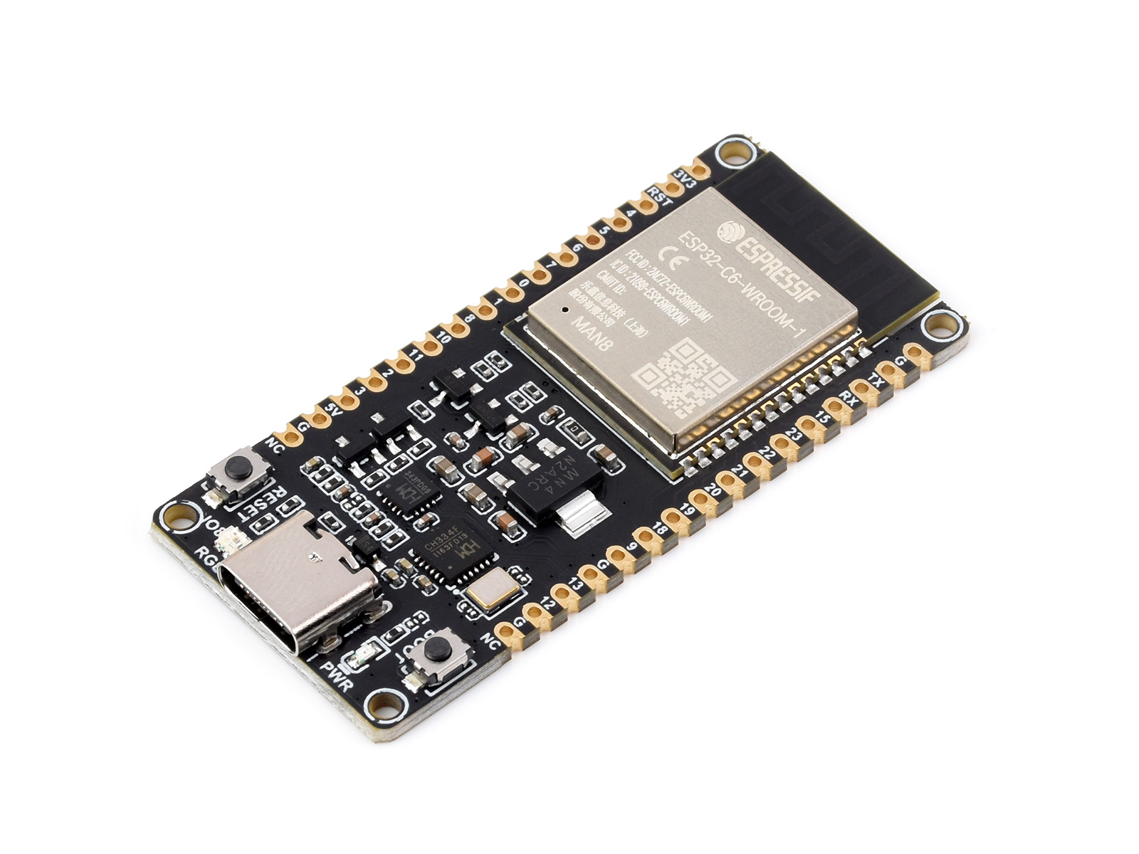 ESP32-C6-DevKitC-1 N8 Development Board ESP32 C6 32-bit 8MB SPI Flash  ESP32-C6-WROOM-1 Module Supports Wi-Fi BLE Zigbee3.0 Thread1.3