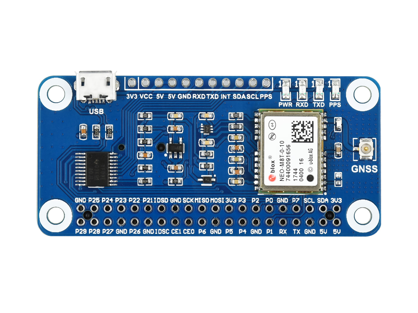 NEO-M8T GNSS TIMING HAT for Raspberry Pi, Multi