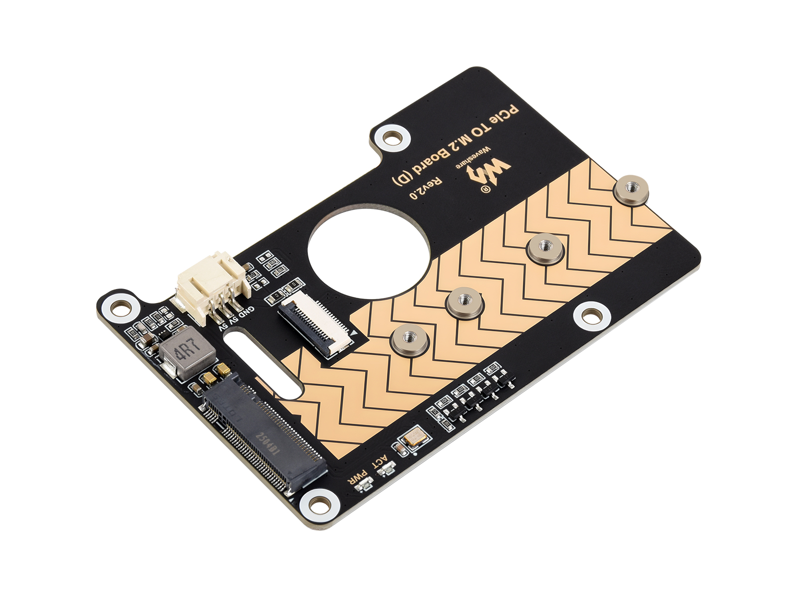 樹莓派 5 (Raspberry pi 5) 專用 PCIe 轉 M.2 NVMe SSD 轉接板 支援2280/2260/2242/2230