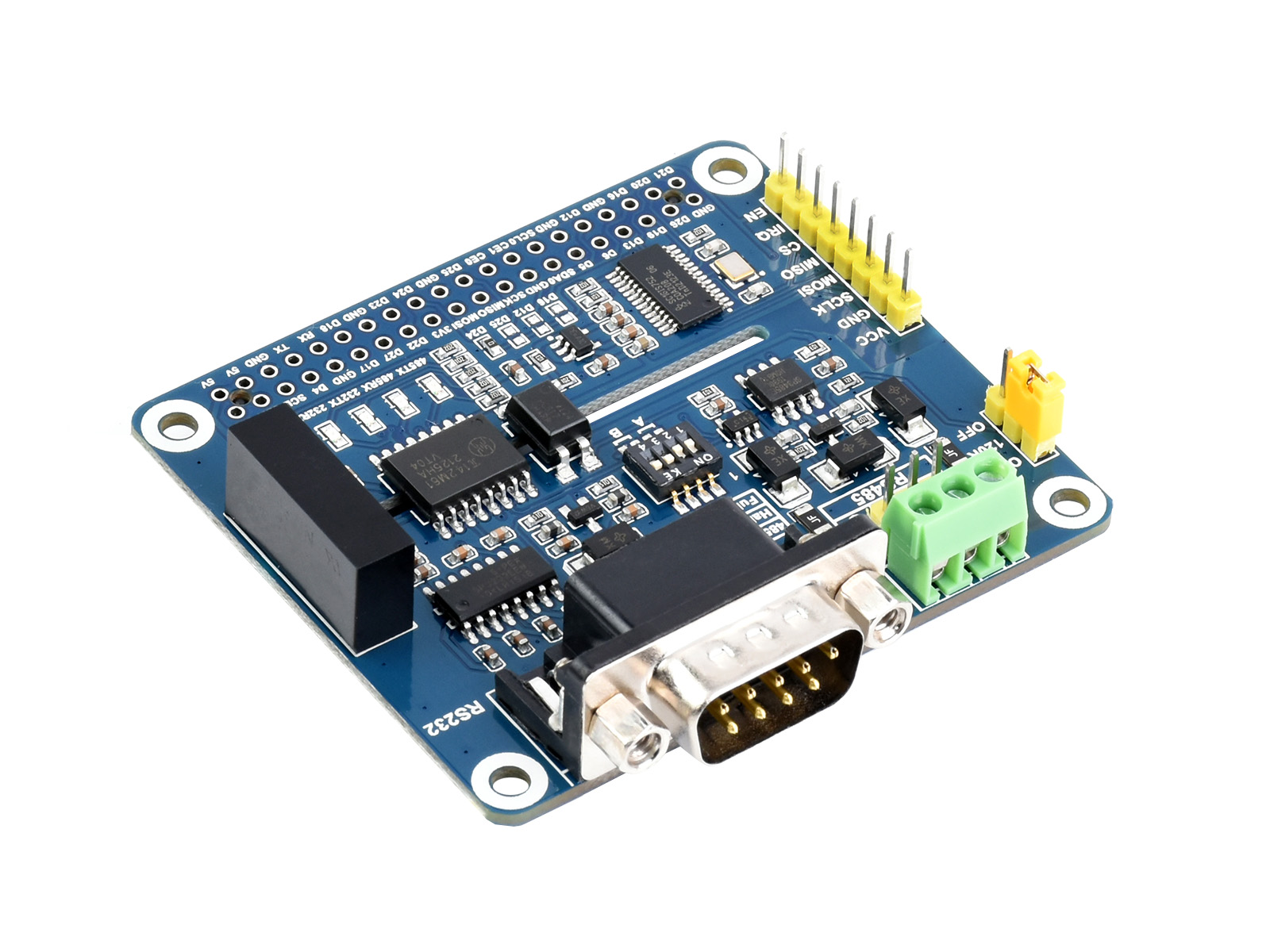 Isolated RS485 RS232 Expansion HAT For Raspberry Pi, SPI Control